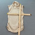 Tunic Top Sleek Sleeveless Mock Neck Ruched Sand Beige Womens Backless Tan Photo 1