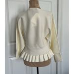 English Factory  Women’s Ruffle Edge Sweater Dolman Sleeves Round Neck Ivory Sz S Photo 2