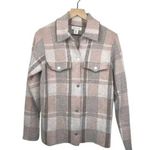 Rachel Zoe Ultra Soft Plaid Snap Front Shacket Pink & Gray 2XL NWT Photo 0