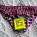 Athleta Black and Pink Bikini Bottom with Bold Striped Waistband Photo 6