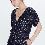 XIRENA Written In The Stars Voile Wrap Midi Dress Navy Blue Star Print Size S Photo 1