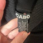 Cabo Woman Size‎ Small Black turtleneck faux leather corset around waist sweater Photo 4