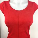 H&M  Red Round Neck Cap Sleeve Zipper Stretch Solid Mini Sheath Dress Size S Photo 2