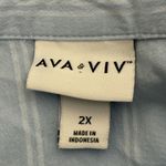 Ava & Viv  Womens 2X Blue White Stripe Tiered Button Down Shirt Dress Cotton Photo 4