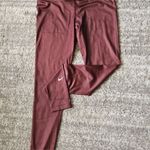 Nike Metallic Leggings Womens Size M Burgundy Dri-FIT Athletic Tights Photo 4