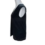 Banana Republic Black Linen Blend Sleeveless V-Neck Lace Detail Tank Top Size XS Photo 3