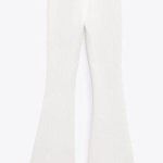 ZARA nwt blogger favorite white soft High waisted flared wide leg pants Photo 4