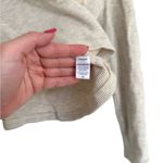 Monrow New Light Gray and Ivory Ribbed Hooded Women's Sweater Casual Size M Size M Photo 3