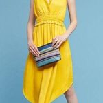 Anthropologie NEW Maeve La Habana Mango Yellow Ruffle Sleeveless Midi Dress L Photo 0