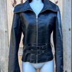  Bernardo Short Black Leather Biker Moto Jacket~L~ Photo 0