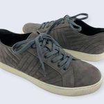 Aetrex  Gray Quilted Suede Lace Up White Sole Arch Support Orthopedic Sneaker 7.5 Photo 0