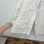 Lafayette 148  Womens Pants 4 100% Linen White Belted Wide Leg Crop‎ Gauzy Photo 2