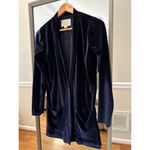 Evy Tree Women's Velour Cardigan Navy Blue Size Small Photo 2