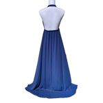 Show Me Your Mumu Luna Halter Dress Maxi Rich Navy Crisp Women's Size Small Photo 4