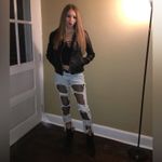 Brooklyn Karma  Fishnet Boyfriend Jeans in Light Steel Blue Size Small Mixology Photo 11