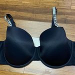 Luvlette Black Rhinestone Strap Padded Underwire Bra Size 38DD Underwire Lined Photo 0