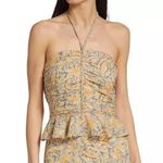 Veronica Beard NEW  Arienne Gathered Halter Neck Silk Top Photo 0