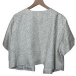 Eileen Fisher Silk Blend Short Sleeve Open Front Cropped Jacket Blazer Career Photo 6