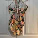 Shade & Shore Women's Halter Keyhole Bandeau One Piece Swimsuit Multi Floral XL Photo 4