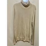 Joseph Womens Gold Knit Turtleneck Long Sleeve Sweater Metallic Sparkle Pullover Top Photo 2
