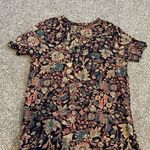Peruvian Connection  Pima Cotton Floral V-Neck Blouse Size Medium Photo 1