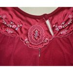 VTG Lorraine Fleece Maxi Length House Coat Robe 1/2 Zip Size L Pockets USA Made Red Size L Photo 3