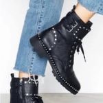 Sam Edelman women Black leather Studded Combat Jennifer Boots size. 8.5 Photo 1