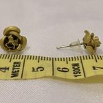 Gold Flower Stud Earrings One Pair Tan Photo 4