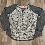 Rewind  Charcoal Leapord Mixed Knit Long Sleeve Pullover Sweatshirt Photo 0