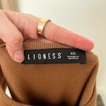 LIONESS [] Military Minds Brown Ruched Crew Neck Mini Dress Stretch Ribbed Sz XS Photo 10