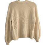 Madewell Cream Cable Knit Crewneck Sweater Size Small Photo 1