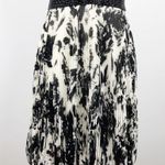 Carmen Marc Valvo  Pleated Cocktail Party Halter Dress Black White Beaded Size 4 Photo 3