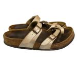 Birkenstock Women's Mayari cream Birko-flor toe loop slide sandals US 7 EU 38 Photo 1