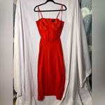 Bardot  Martini Midi Dress In Fire Red Size Large Photo 1