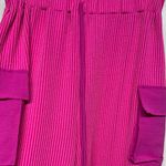 Hot Pink Ribbed Cargo Pants Photo 3