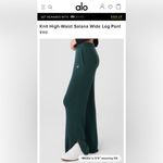 Alo Yoga NWT  Knit High Waist Salana Wide Leg Pant Midnight Green Size S Photo 1