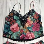 90s Vintage Petra Fashions Floral Lace Lingerie Sleep Set Small Medium Black Photo 2