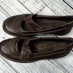 Clarks  Bendables 39288 Brown Crinkle Leather Slip-On Mary Jane Loafers 8 Photo 1