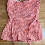 Picky Boo orange Gingham adjustable strap women shirt W/Belt MSRP $50|Size:2XL Size 2X Photo 0