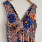 Free People  Back Yard Party Dress Floral Tunic Mini Tank Boho Casual Babydoll XS Photo 2