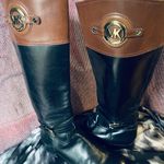 Michael Kors  Fulton Harness Boot Black/Mocha Brown Leather Boot Photo 7