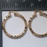 Textured Hollow Tube Hoop Earrings Gold Filled Photo 4