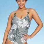 Kona Sol  Leaf Print One Piece Swimsuit M Photo 0