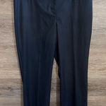 Lands' End  Women's Mid Rise Trouser Leg Pants Gray 16 XL Pinstripe Classic Fit Photo 0