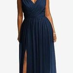 Dessy Collection Vivian Diamond Collection Chiffon Gown Style 2894 Size 18R Navy Blue Photo 0