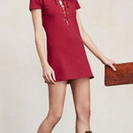 Reformation Caroline Lace Up Knit Red T-Shirt Mini Dress Women’s Small Photo 0