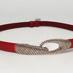 Chico's Red  Leather lide Adjustable Belt  Size M Photo 0