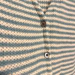 Sundance  Sweater White Aqua Stripe Cardigan Lambswool Wool Mohair Blend Large Photo 2