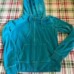 PINK - Victoria's Secret  medium velour blue Love Pink sequin bling hoodie Photo 0