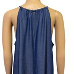 Mlle Gabrielle  Blue Chambray Blue Jean Look Keyhole Sleeveless Midi Dress Medium Photo 7